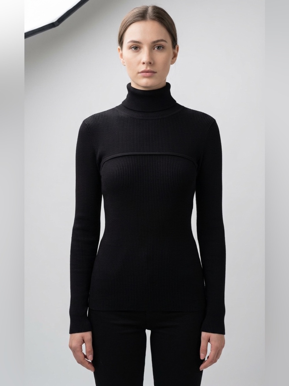 🌷 PrettyGarden Black Turtleneck Long-Sleeve Sweater #66